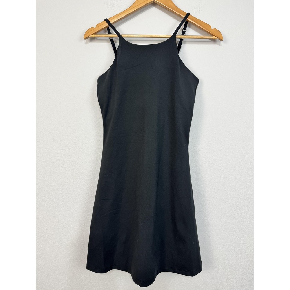 Girlfriend Collective Dress Women's Large Black Built In Shorts Pockets Exercise